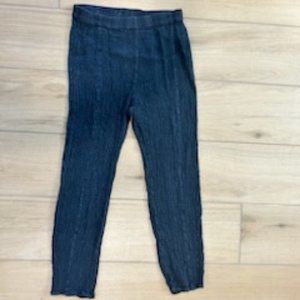 GRIZAS LOOSE NAVY MÉLANGE LINEN TROUSERS